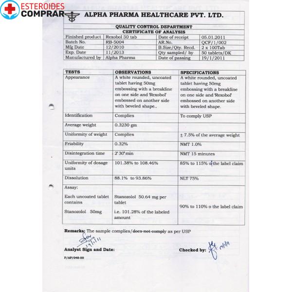 REXOBOL 10MG PHARMA ALFA L WINSTROL - Imagen 2