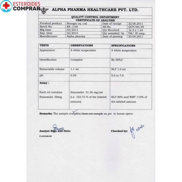 REXOGIN 50MG ALFA PHARMA WINSTROL DEPOT - Imagen 2