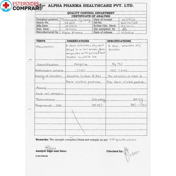 TESTORAPID 100MG DE PROPIONATO DE TESTOSTERONA DE ALFA PHARMA - Imagen 2